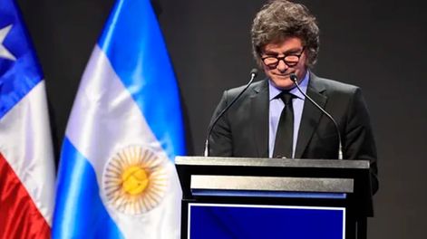 Javier Milei disertó en Chile. Foto: ámbito