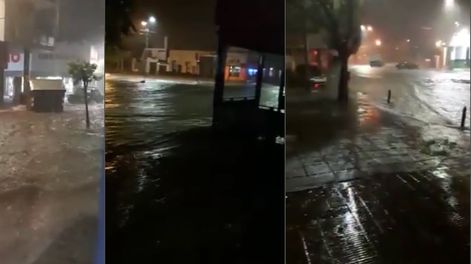 Fuerte tormenta inundó las calles de San Luis y causó daños en viviendas.