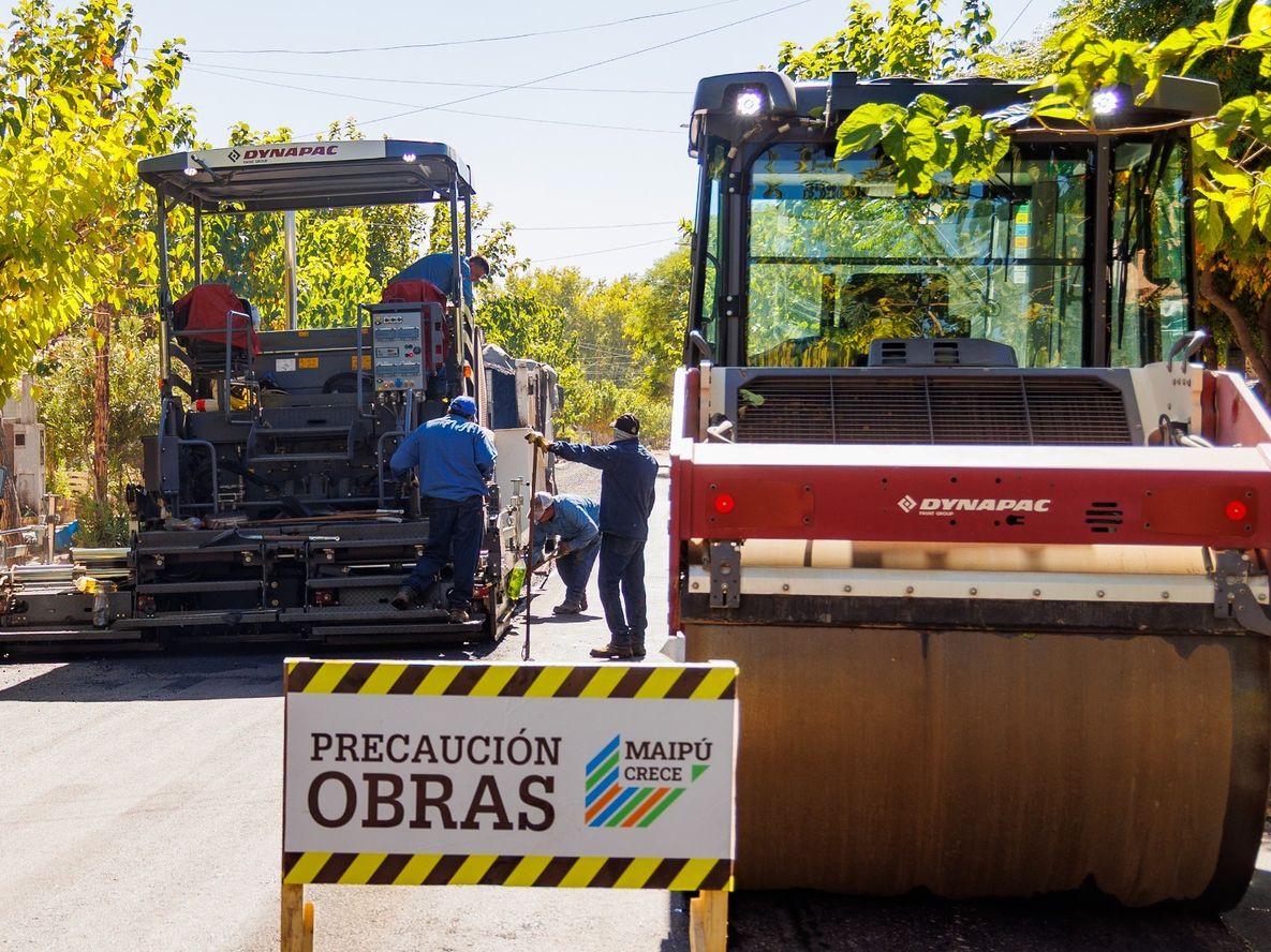Maipú asfalta una de las rutas productivas más importantes del departamento