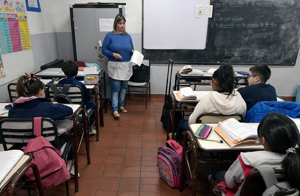 Medición del Censo de Fluidez Lectora en la Escuela Julio Lemos de Godoy Cruz.Foto: Orlando Pelichotti