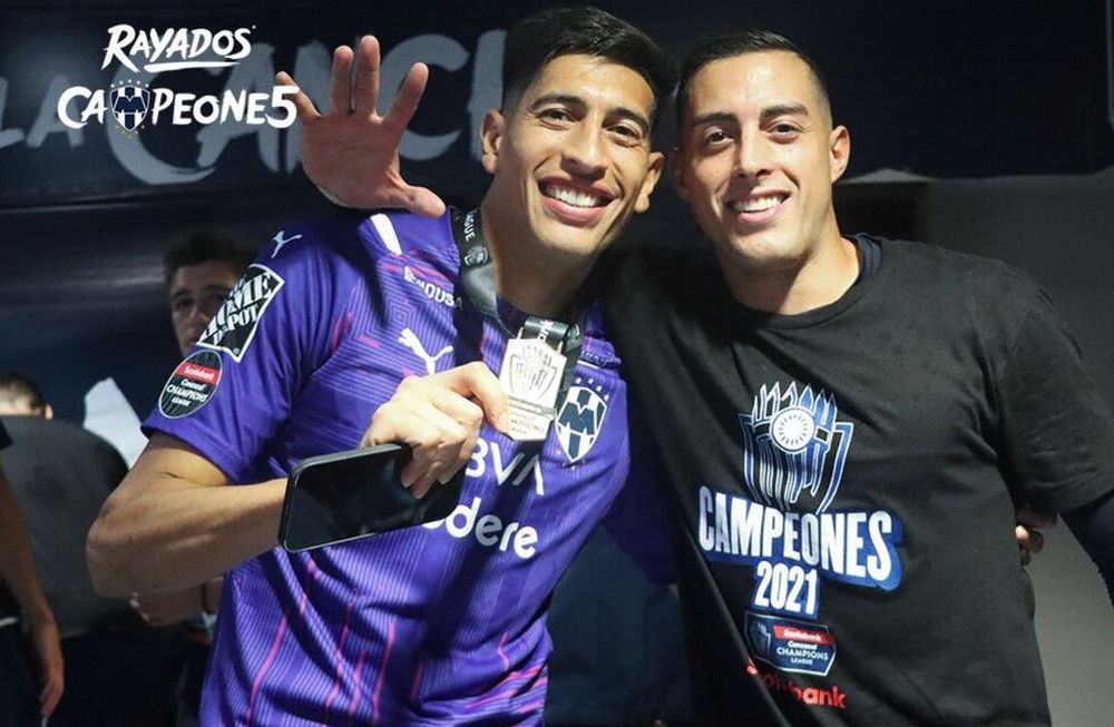 Rayados de Monterrey- Andrada y Rogelio Funes Mori campeones de Concacaf./Gentileza
