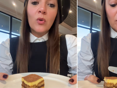 Mostró una diminuta porción de tiramisú, dijo que era muchísimo y desató un debate en TikTok