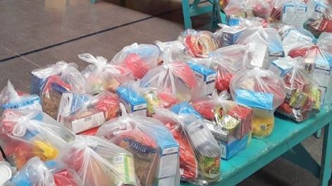 Bolsones de alimentos. Foto: archivo