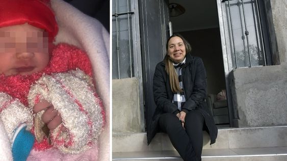 La beba fue dejada abrigada, alimentada y perfumada en el barrio Alto Mendoza. Soledad Ripoll es quien la encontró. | Foto: Los Andes