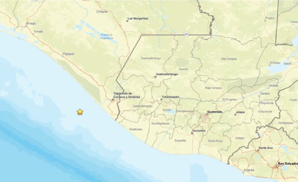 El epicentro del sismo al sur de México este 17 de julio
