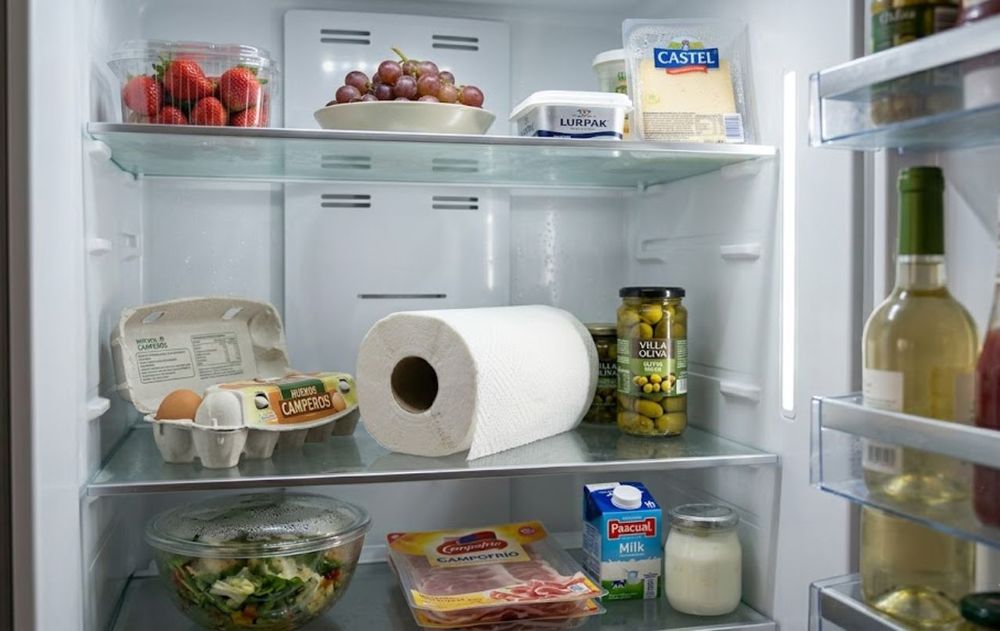 Dentro de la heladera, el papel intenta evitar el desperdicio de alimentos.