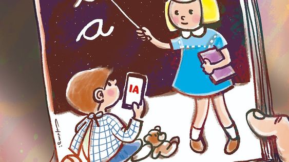 Educación e inteligencia artificial (ilustración de Chumbi)