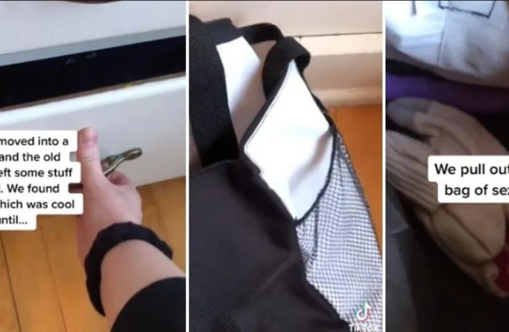 Una usuaria de TikTok expresó que tanto ella como su pareja se mudaron a un nuevo hogar y descubrieron que los antiguos inquilinos dejaron pertenencias particulares. Foto: Captura de Video