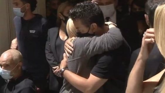 Marcelo Gallardo junto a la ex mujer de Diego, Claudia Villafañe. / Gentileza.