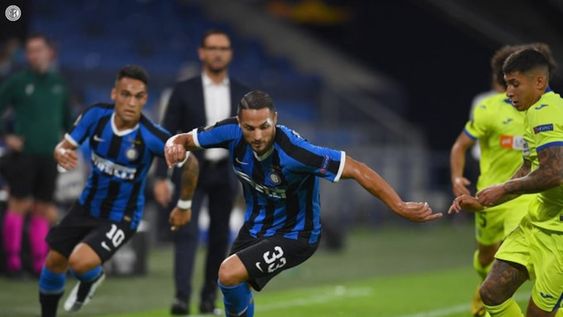 El conjunto Italiano, Inter,  venció 2-0 a los españoles del Getafe, en Gelsenkirchen con goles de Lukaku y Eriksen y avanzó a la próxima ronda del certamen. / Gentileza.