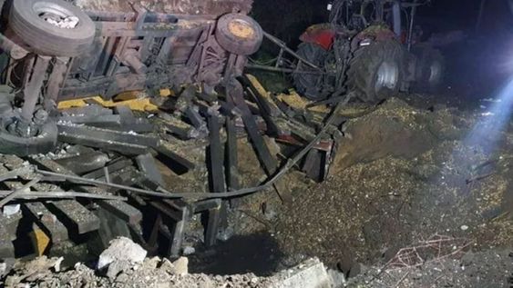 Daños tras la explosión en Przewodow, localidad en el este de Polonia. (Web)