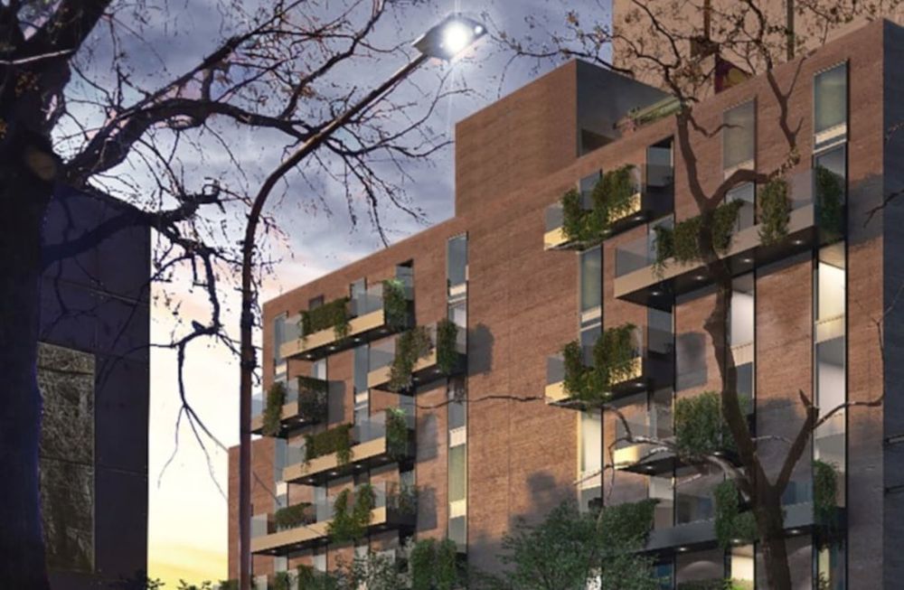 Detalles de la vista del proyecto del novedoso hotel-bodega que se construye en el centro de Mendoza.
