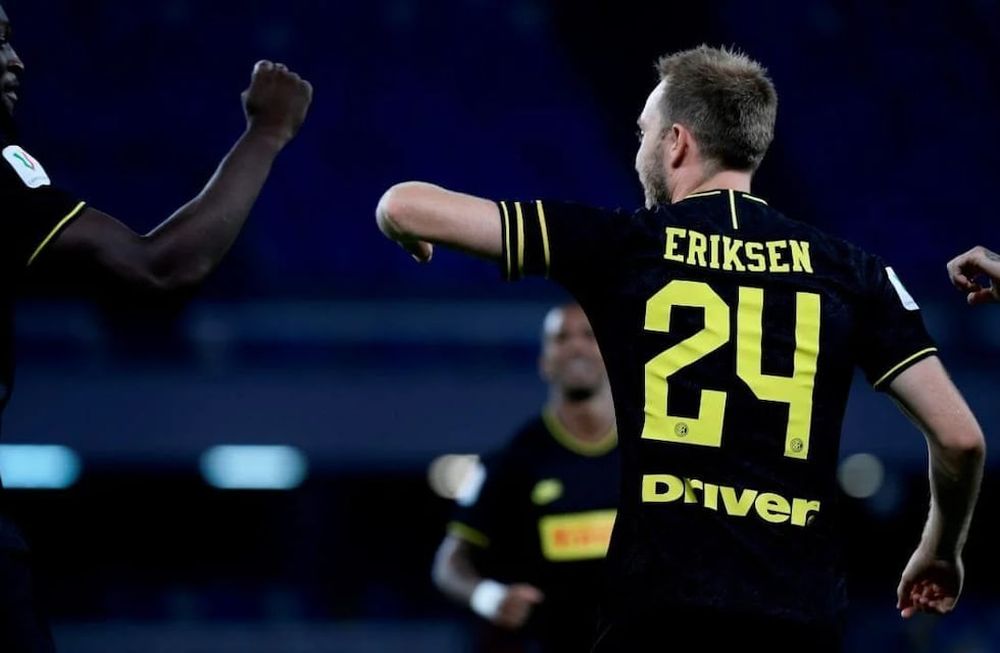 Christian Eriksen  anotó para el Inter de Milán el primer gol del fútbol italiano tras el parate por el coronavirus.