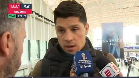 Enzo Pérez partió rumbo a Rusia desde Ezeiza