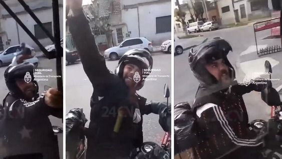 El hombre ya fue identificado, junto a la patente de su rodado, por lo que se le suspendió la licencia de conducir. Foto Captura: X @DiarioConurbano