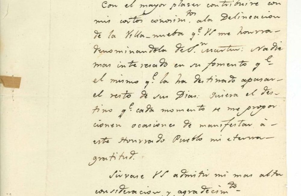 Documento Histórico sobre la creación de la VIlla Nueva de San Martín