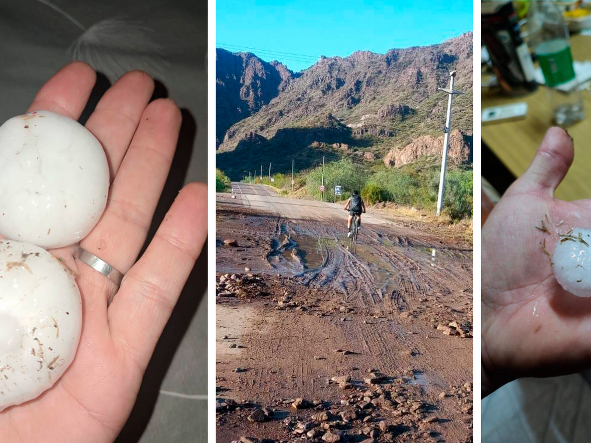 Caída de granizo en San Rafael.