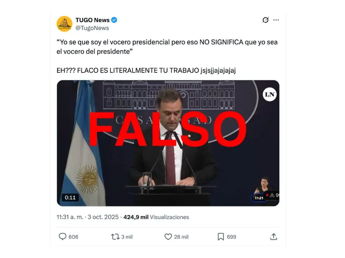 Manuel Adorni no negó ser el vocero de Milei como afirman posteos virales