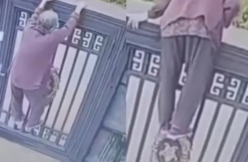 Una mujer de 92 años tuvo que trepar una reja para salir de su casa