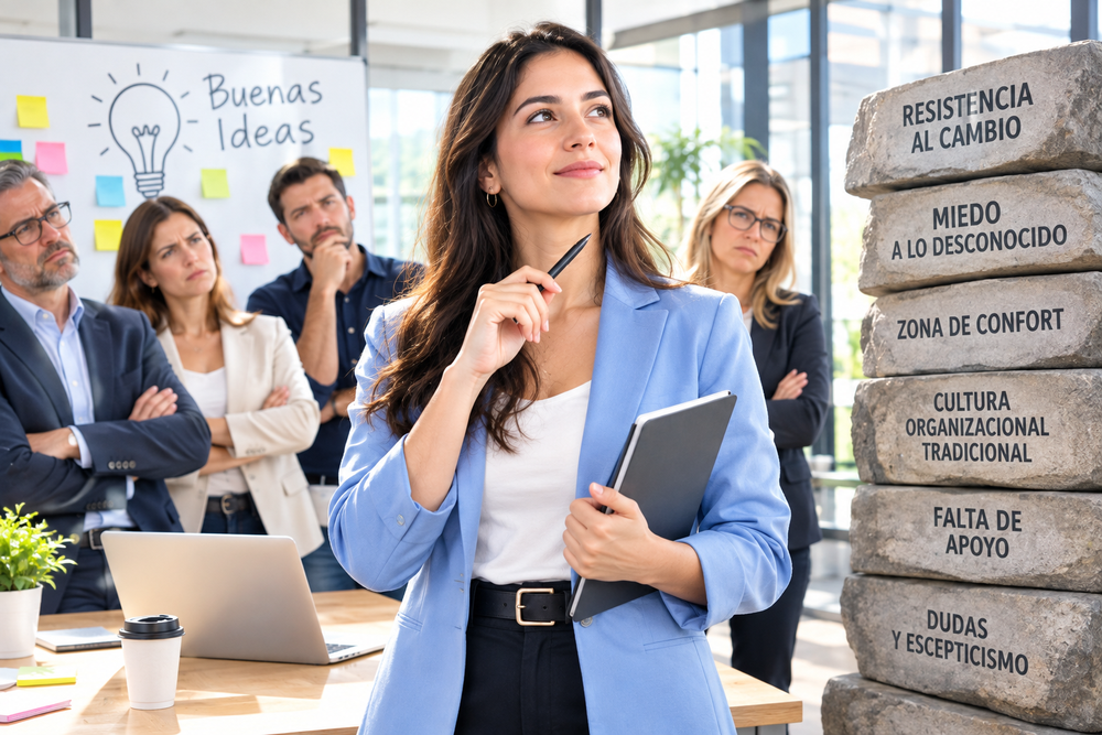 Desafíos. Los jóvenes líderes enfrentan obstáculos que van más allá de sus capacidades individuales. Identificar estas barreras es un primer paso para construir entornos laborales que valoren las nuevas ideas, impulsen la innovación y favorezcan el desarrollo del talento joven. (Imagen generada con IA).