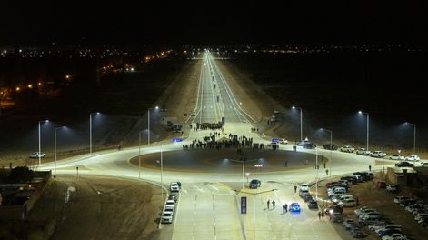 Inauguraron el primer tramo de la doble vía y Mansur reclamó más celeridad para terminarla