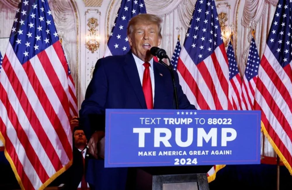 Donald Trump anunciando su candidatura como presidente para el 2024 en el pasado mes de noviembre.