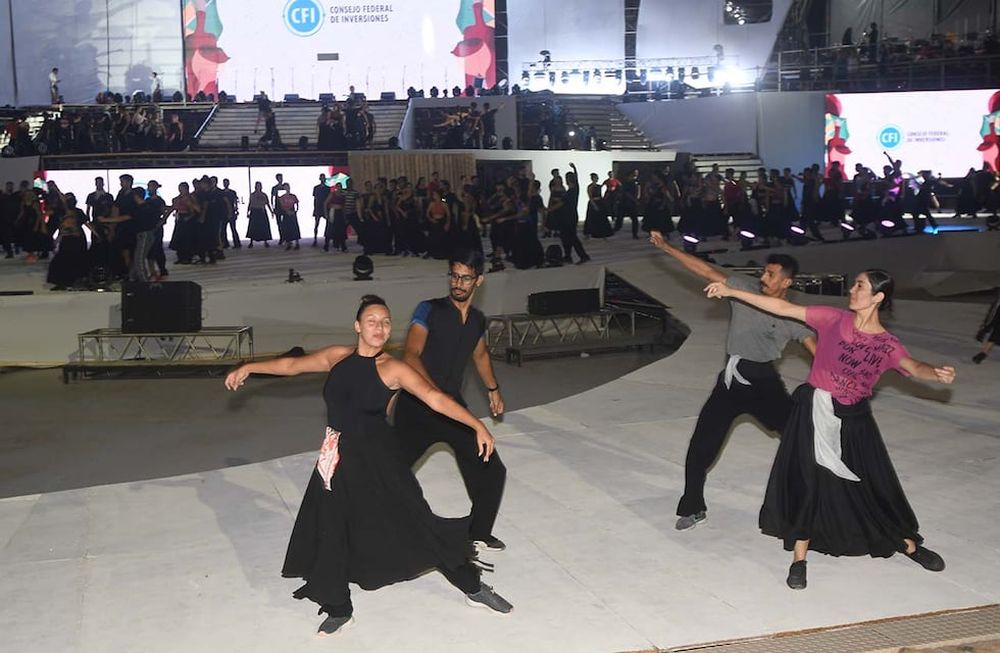 En el Teatro Griego Frank Romero Day, artistas y bailarines realizan el ensayo para actuar en el acto central de la fiesta de la Vendimia 2023Foto: José Gutierrez / Los Andes