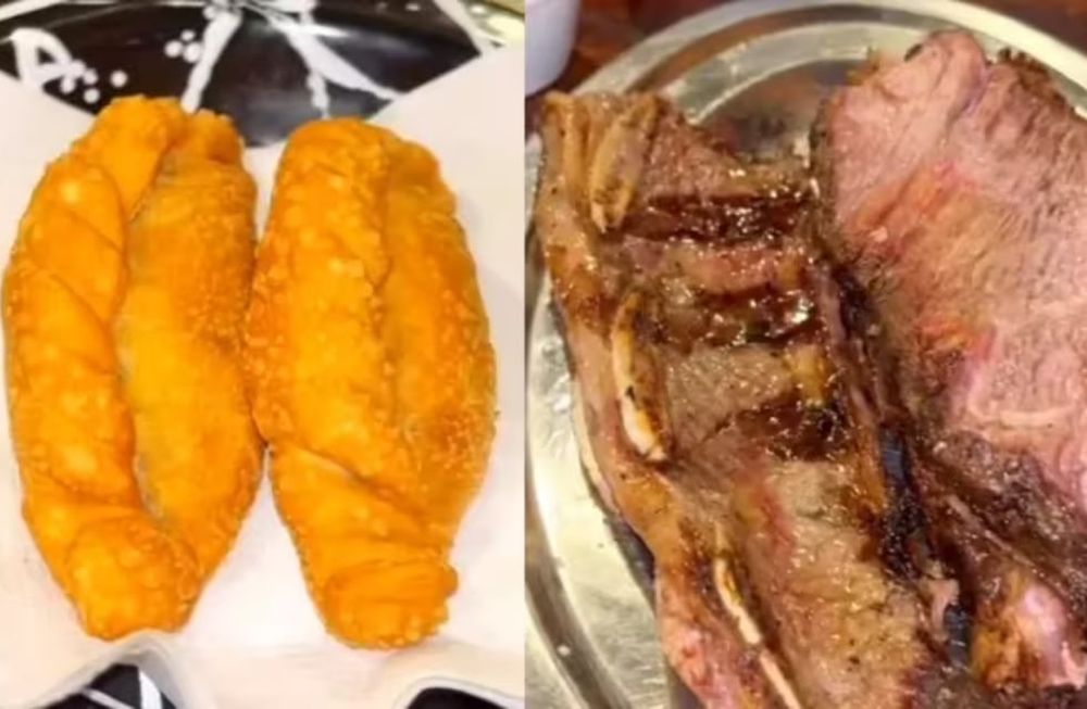 La chica mostró todos los platos que vienen en el menú de la parrilla libre y el precio total que pagó. Gentileza Tiktok @amantesdelmorfi.