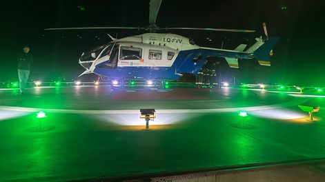 Mendoza realizó la primera aeroevacuación nocturna de su historia