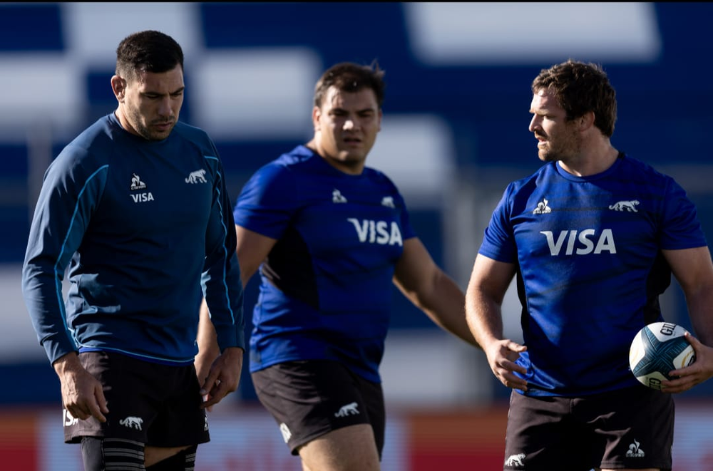 Los Pumas. El equipo argentino durante la &uacute;ltima pr&aacute;ctica en el Bicentenario de San Juan, donde jugar&aacute;n este s&aacute;bado frente a Gales.&nbsp;