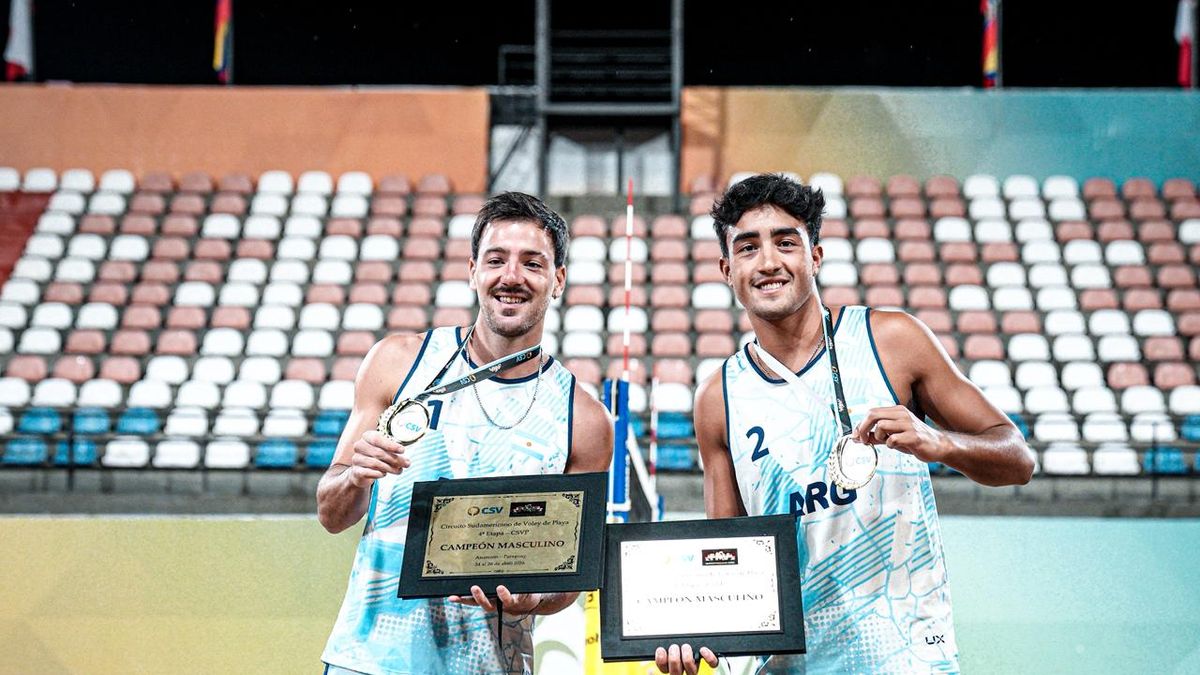 Tunuyán en lo más alto del vóley: Amieva y Bueno regresan de Paraguay con el oro sudamericano