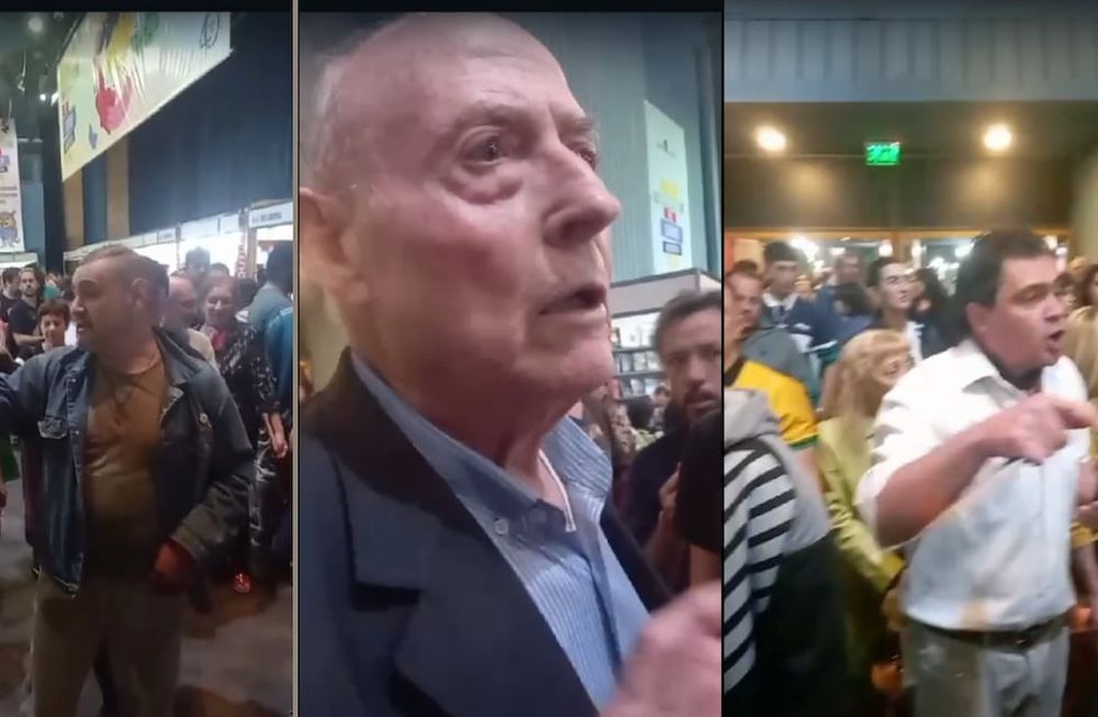 Los hombres visiblemente alterados y a los gritos aseguraban que las publicaciones atentaban contra las familias. Captura de video