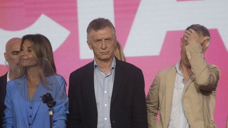 Los Andes | El expresidente Mauricio Macri en el bunker de Juntos por el Cambio en Parque Norte (Foto: Federico López Claro)
