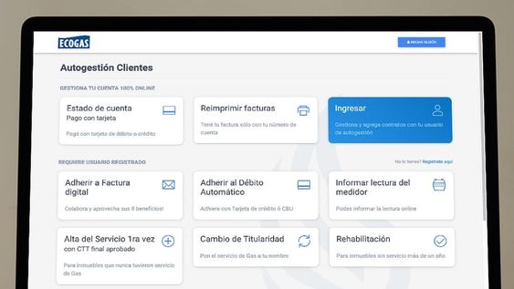 La plataforma de Autogestión Ecogas evolucionó: realizá tus trámites 100% online