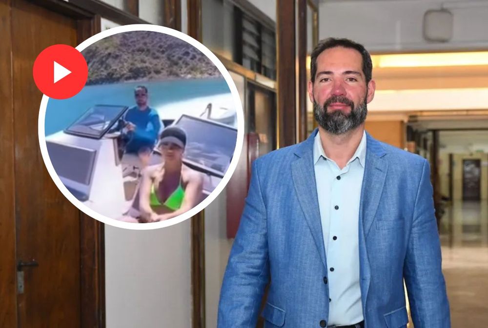 Martín Antolín, el concejal libertario de San Rafael que se quedó sin carnet por manejar ebrio, ahora se grabó con una lancha en el dique Los Reyunos