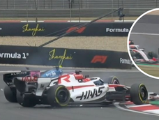 Esteban Ocon impactó en la rueda trasera de Franco Colapinto. Esteban Ocon impactó en la rueda trasera de Franco Colapinto.