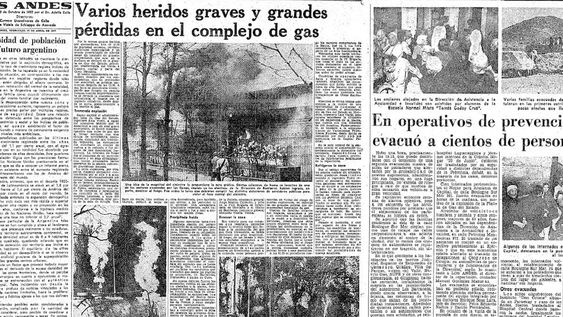 Los Andes reflejó en sus páginas los devastadores efectos de la explosión.