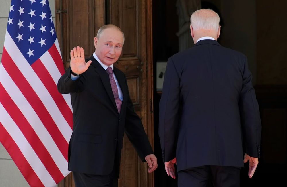 Joe Biden y Vladimir Putin, presidentes de Estados Unidos y Rusia respectivamente, se reúnen por primera vez en Ginebra, Suiza. Imagen de archivo.