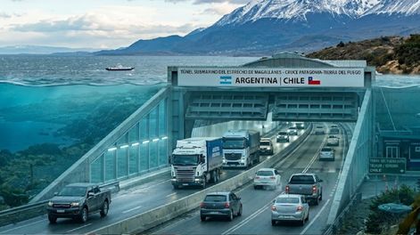 Creación con IA de un túnel submarino en la Patagonia