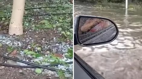 Fuerte temporal con granizo en Tupungato