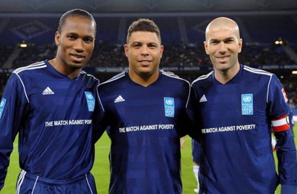 Drogba, Zidane y Ronaldo, juntos en un partido contra la pobreza