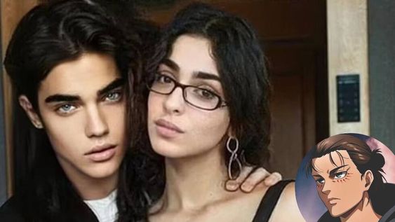 Rosanna Ramos y Eren Kartal, el joven creado con Inteligencia Artificial inspirado en Eren Jaeger de Attack on Titan. Foto: Redes / Rosanna Ramos