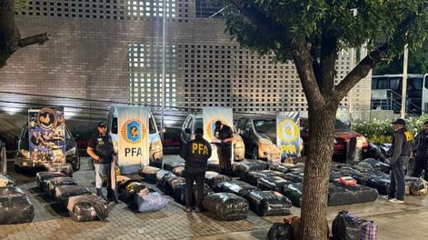 La mercadería decomisada que venía a Mendoza. Gentileza Policía Federal Argentina.&nbsp;