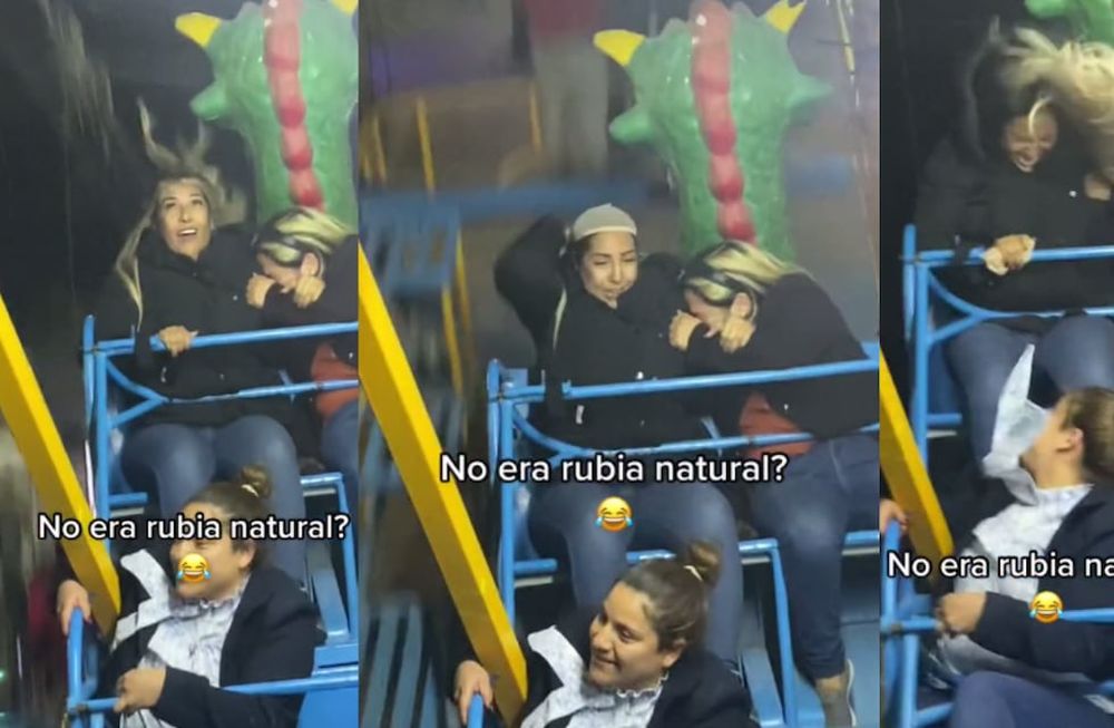 En el video podemos escuchar el audio de “Atrapada”, que hace referencia a que la mujer no era rubia natural, sino que utilizaba una peluca para simular tener ese color. Foto: Captura video.