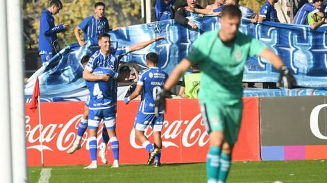 Los Andes | Tadeo Allende festeja su golazo ante el Tripero en la fecha pasada. El Tomba buscará seguir por la buena senda en Rosario. / Ignacio Blanco (Los Andes).