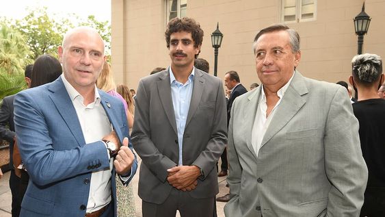 Desayuno de la COVIAR en el hotel Hyatt de Ciudad Vendimia 2022.Dalmiro Garay, Natalio Mema y Sergio Marinelli.Foto: José Gutierrez / Los Andes