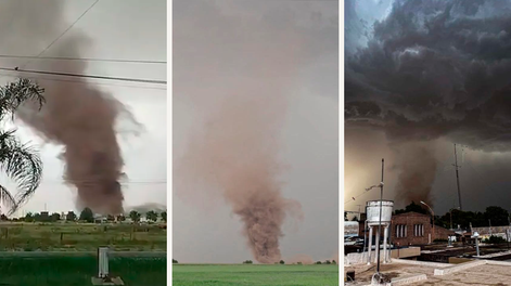 Temporal en Santa Fe: tornados en el centro de la provincia.