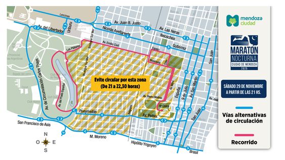 maraton nocturna 2025: conoce las vias alternativas previstas para circular