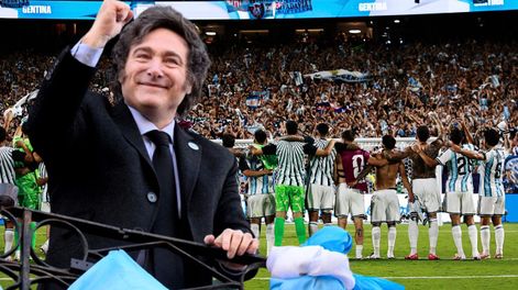 Milei y funcionarios del Gobierno celebraron el triunfo de la Selección Argentina.