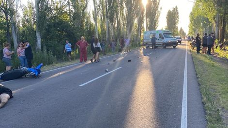 Los Andes | Dos motociclistas chocaron de frente en San Rafael. Foto: Prensa Seguridad de Mendoza